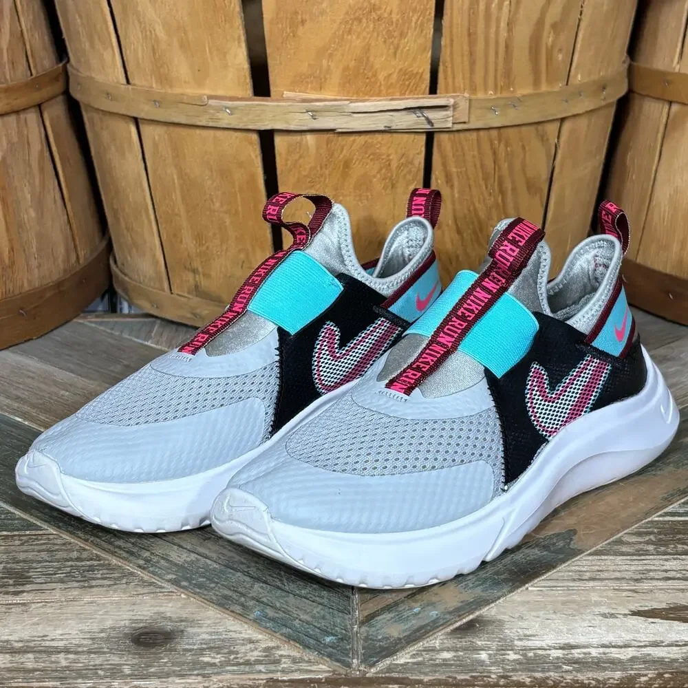 Nike Flex Plus SE Grey Fog Black Turquoise White DD1145-001 Sneaker Youth Size 6